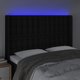 vidaXL Προσκέφαλο κρεβατιού με LED, μαύρο, 147x16x118/128 cm, ύφασμα