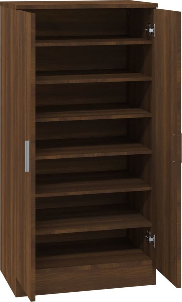 vidaXL Ντουλάπι παπουτσιών καφέ δρυς 55x35x108 cm
