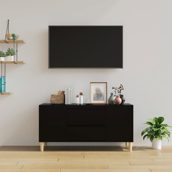 vidaXL Έπιπλο TV, Μαύρο, 102x44,5x50 εκ., Υλικό Ξυλοποώδες