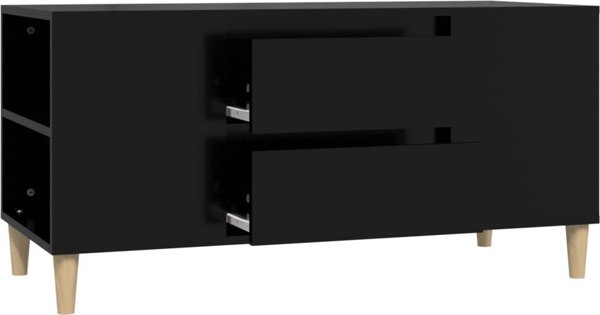 vidaXL Έπιπλο TV, Μαύρο, 102x44,5x50 εκ., Υλικό Ξυλοποώδες