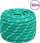 vidaXL Linka zeglarska, zielona, 20 mm, 50 m, polipropylen