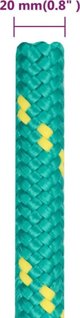 vidaXL Linka zeglarska, zielona, 20 mm, 50 m, polipropylen