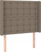 vidaXL Zaglowek do lozka z LED, taupe, 83x16x118/128 cm, tkanina