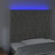 vidaXL Zaglowek do lozka z LED, alys gkri, 100x7x118/128 cm, aksamit