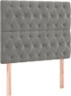 vidaXL Zaglowek do lozka z LED, alys gkri, 100x7x118/128 cm, aksamit