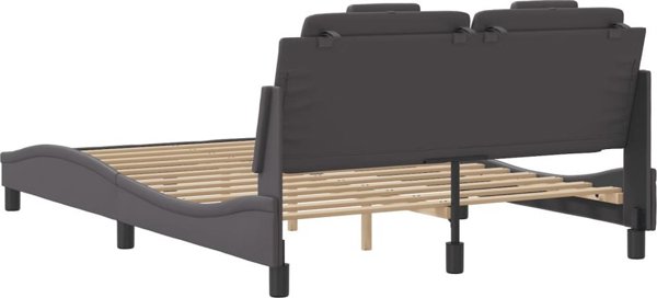 vidaXL Κά Frame με κεφαλάρι, γκρι, 140x200 εκ., συνθετικό δέρμα