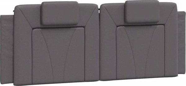 vidaXL Κά Frame με κεφαλάρι, γκρι, 140x200 εκ., συνθετικό δέρμα