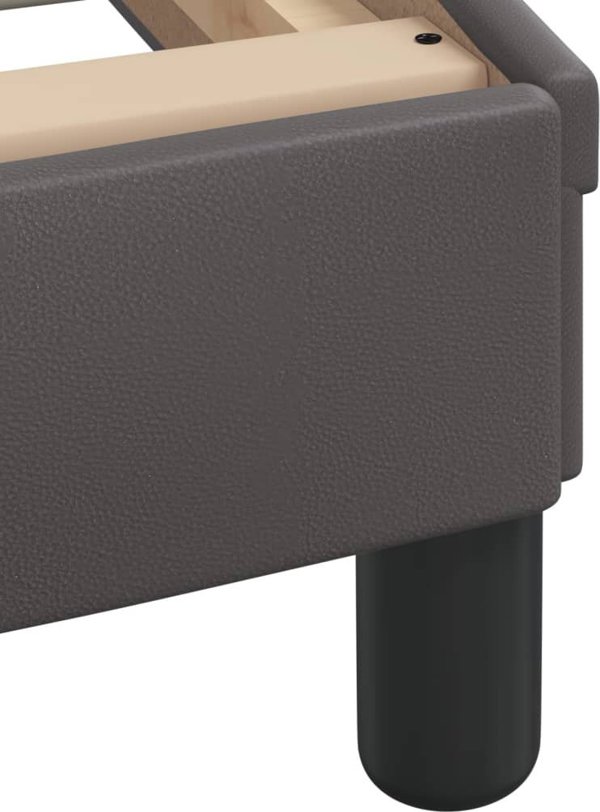 vidaXL Κά Frame με κεφαλάρι, γκρι, 140x200 εκ., συνθετικό δέρμα