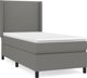 vidaXL Κρεβάτι στυλ κοντινεντάλ με στρώμα, σκούρο γκρι ύφασμα, 90x190 cm