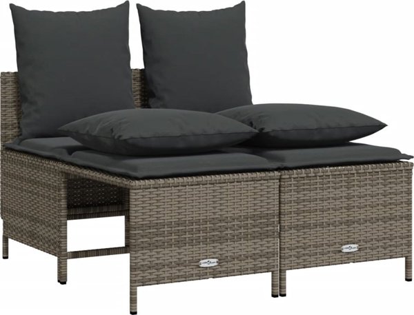vidaXL vidaXL 4-cz. zestaw wypoczynkowy do ogrodu, poduszki, szary, rattan PE
