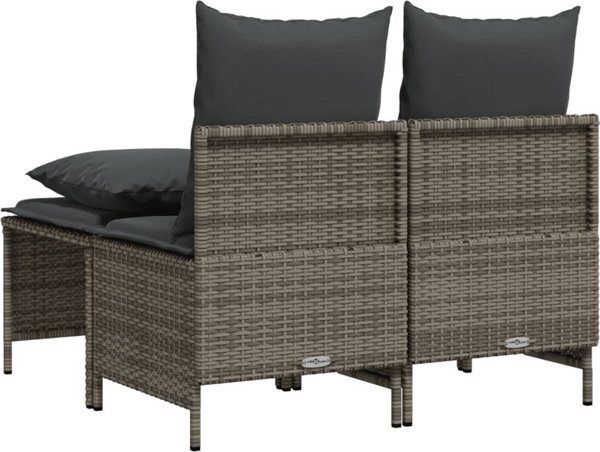 vidaXL vidaXL 4-cz. zestaw wypoczynkowy do ogrodu, poduszki, szary, rattan PE