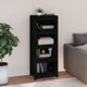 vidaXL Ράφι Βιβλίων, μαύρο, 50x35x125,5 εκ, από μασίφ πεύκο
