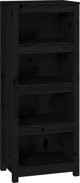 vidaXL Ράφι Βιβλίων, μαύρο, 50x35x125,5 εκ, από μασίφ πεύκο
