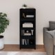 vidaXL Ράφι Βιβλίων, μαύρο, 50x35x125,5 εκ, από μασίφ πεύκο