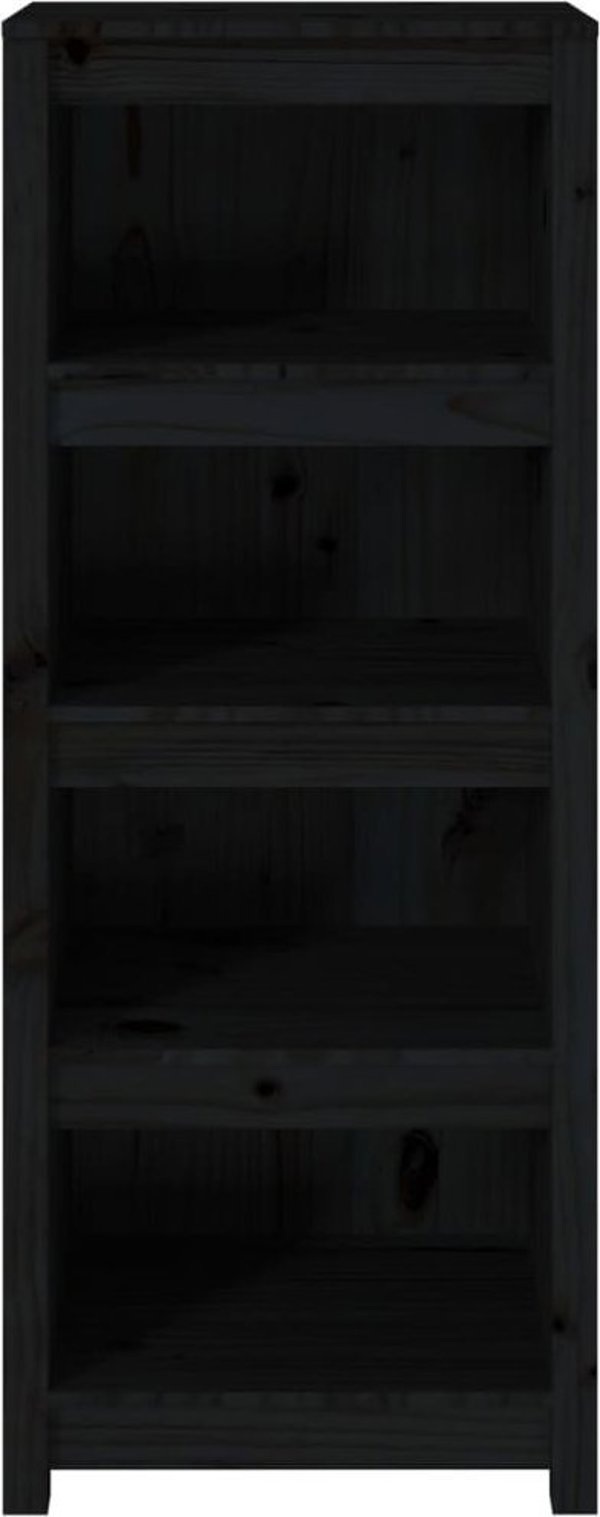 vidaXL Ράφι Βιβλίων, μαύρο, 50x35x125,5 εκ, από μασίφ πεύκο