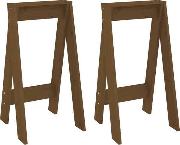vidaXL Σκαμπό, 2 τεμάχια, Μέλι Καφέ, 40x40x75 cm, Μασίφ Πεύκο