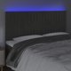 vidaXL Προέκταση Κεφαλαριού Κρεβατιού με LED, Σκούρο Γκρι, 200x5x118/128 cm, Βελούδο