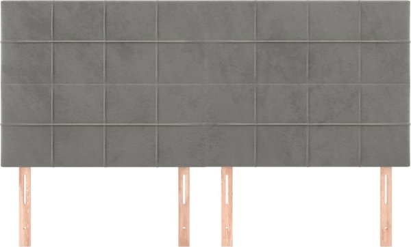 vidaXL Zaglowki do lozka, 4 τεμ., ανοιχτό γκρι, 100x5x78/88 εκ., βελούδο