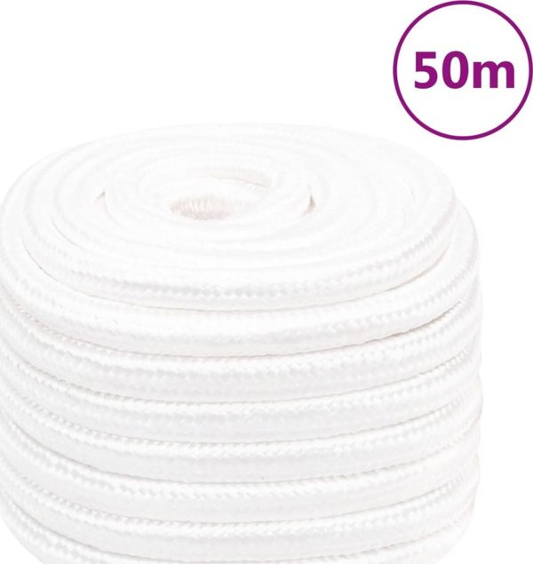 vidaXL Ναυτικό σχοινί, λευκό μονόχρωμο, 20 mm, 50 m, πολυπροπυλένιο