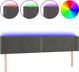 vidaXL Κεφαλάρι κρεβατιού με LED, σκούρο γκρι, 163x16x78/88 εκ, βελούδο