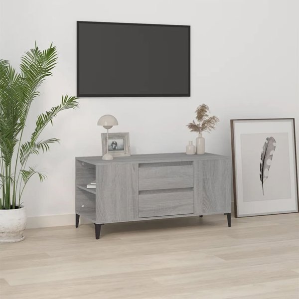 vidaXL Έπιπλο τηλεόρασης, γκρι δρυς Sonoma, 102x44,5x50 εκ.