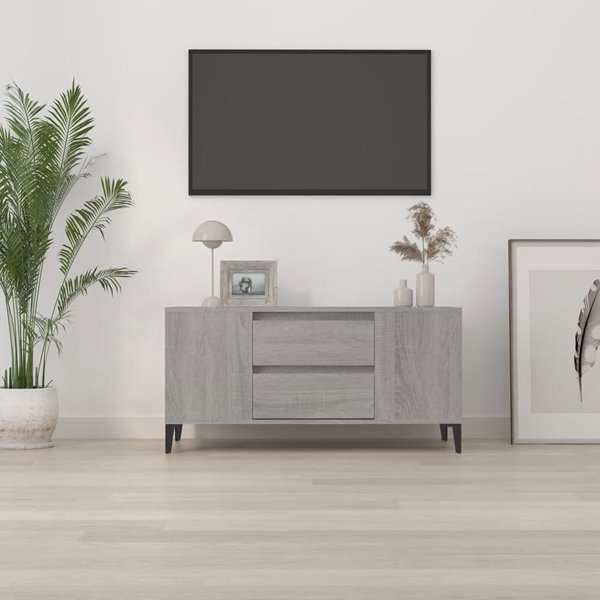 vidaXL Έπιπλο τηλεόρασης, γκρι δρυς Sonoma, 102x44,5x50 εκ.
