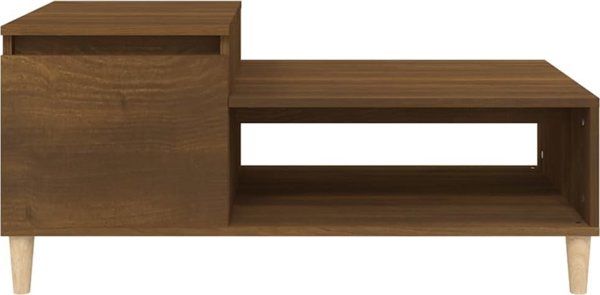 vidaXL Τραπεζάκι καφέ καρυδί δρυς 100x50x45 cm από ξυλώδες υλικό