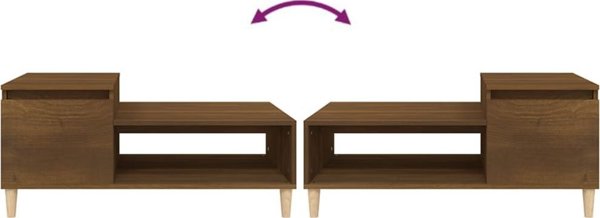 vidaXL Τραπεζάκι καφέ καρυδί δρυς 100x50x45 cm από ξυλώδες υλικό