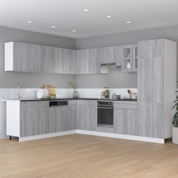 vidaXL Κρεμαστή γωνιακή ντουλάπα, Sonoma γκρι δρυς, 57x57x60 εκ.