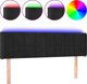 vidaXL κεφαλάρι για κρεβάτι με LED μαύρο 147x16x78/88 cm βελούδο