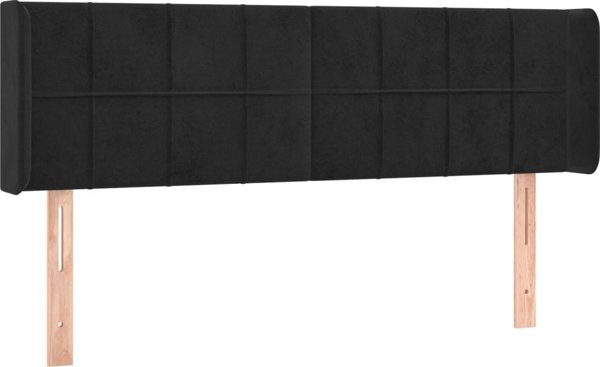 vidaXL κεφαλάρι για κρεβάτι με LED μαύρο 147x16x78/88 cm βελούδο