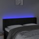 vidaXL κεφαλάρι για κρεβάτι με LED μαύρο 147x16x78/88 cm βελούδο