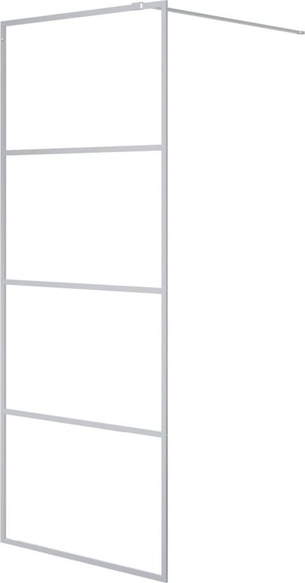 vidaXL Ασημί διαχωριστικό ντουζιέρας, 80x195 cm, διάφανο γυαλί ESG