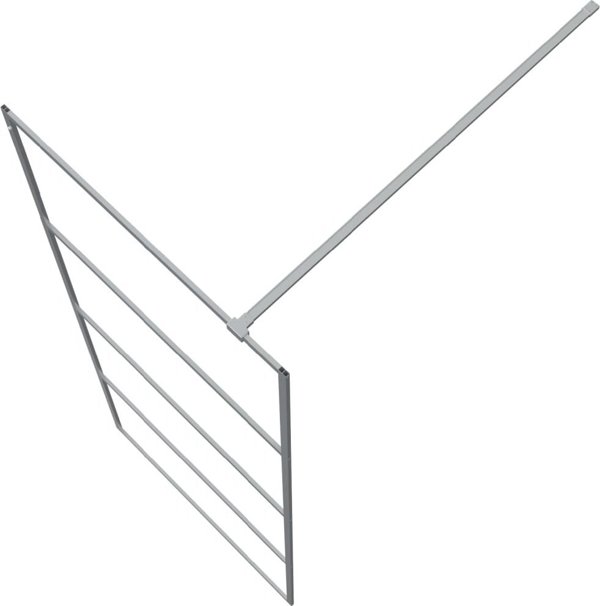 vidaXL Ασημί διαχωριστικό ντουζιέρας, 80x195 cm, διάφανο γυαλί ESG