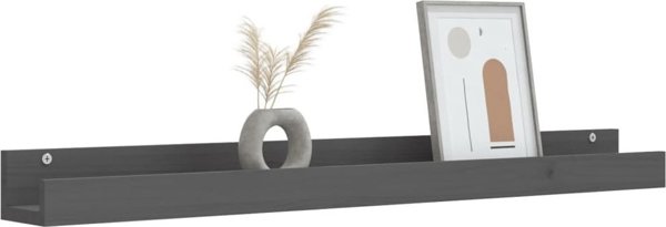 vidaXL Τοίχες ραφιών, 2 τεμάχια, γκρι, ξύλο πεύκου, 110x12x9 εκ