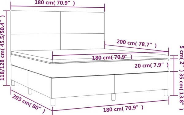 vidaXL Λύκνο Κρεβάτι Continental με Στρώμα, Μαύρο, 180x200 cm, Βελούδο