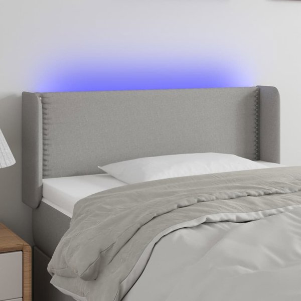 vidaXL Zaglowek do lozkou me LED, fosforeskato gkri, 103x16x78/88 cm, yfasma
