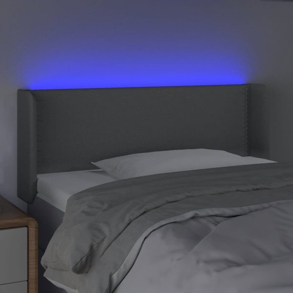 vidaXL Zaglowek do lozkou me LED, fosforeskato gkri, 103x16x78/88 cm, yfasma