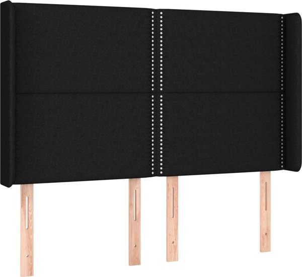 vidaXL Κρεβάτι Continental με Στρώμα, Μαύρο, 140x200 cm, Υφασμάτινο