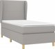 vidaXL Λοξό κρεβάτι με στρώμα, ανοιχτό γκρι, 90x190 cm, ύφασμα
