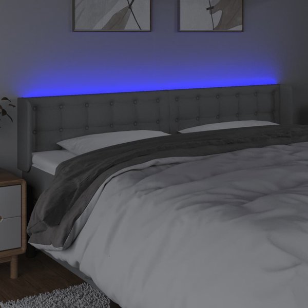 vidaXL Zaglowek do lozkou me LED, ashnogri, 203x16x78/88 cm, yfasma