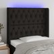 vidaXL Κεφαλαρι για κρεβατι με LED, μαυρο, 103x16x118/128 cm, υφασμα