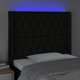 vidaXL Κεφαλαρι για κρεβατι με LED, μαυρο, 103x16x118/128 cm, υφασμα
