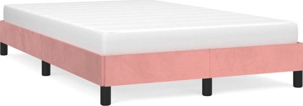 vidaXL Rama κρεβατιού, ροζ, 120 x 200 εκ., επενδυμένη με βελούδο