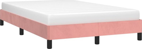 vidaXL Rama κρεβατιού, ροζ, 120 x 200 εκ., επενδυμένη με βελούδο