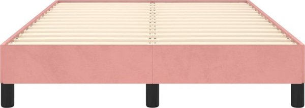 vidaXL Rama κρεβατιού, ροζ, 120 x 200 εκ., επενδυμένη με βελούδο