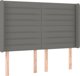 vidaXL κρεβάτι continental με στρώμα, σκούρο γκρι ύφασμα, 140x190cm