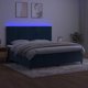 vidaXL Lozko kontynentalne z materacem i oswietleniem LED, niebieski aksamit, 200x200 cm