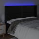 vidaXL Zaglowek do lozka z LED, czarny 203x16x118/128cm sztuczna skora