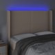 vidaXL Zaglowek do lozka z LED, cappuccino, 147x16x118/128cm, ekoskora